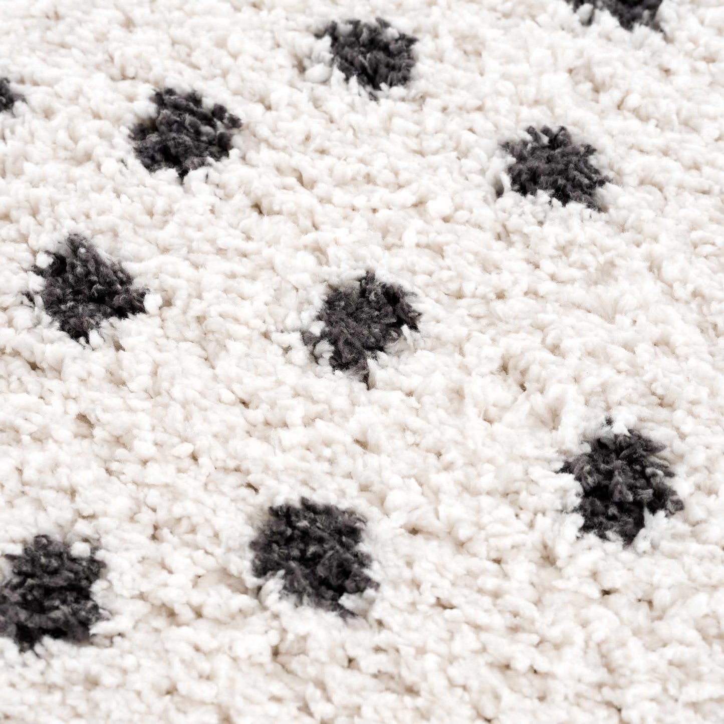 Chaia Dotted Black & White Plush Rug