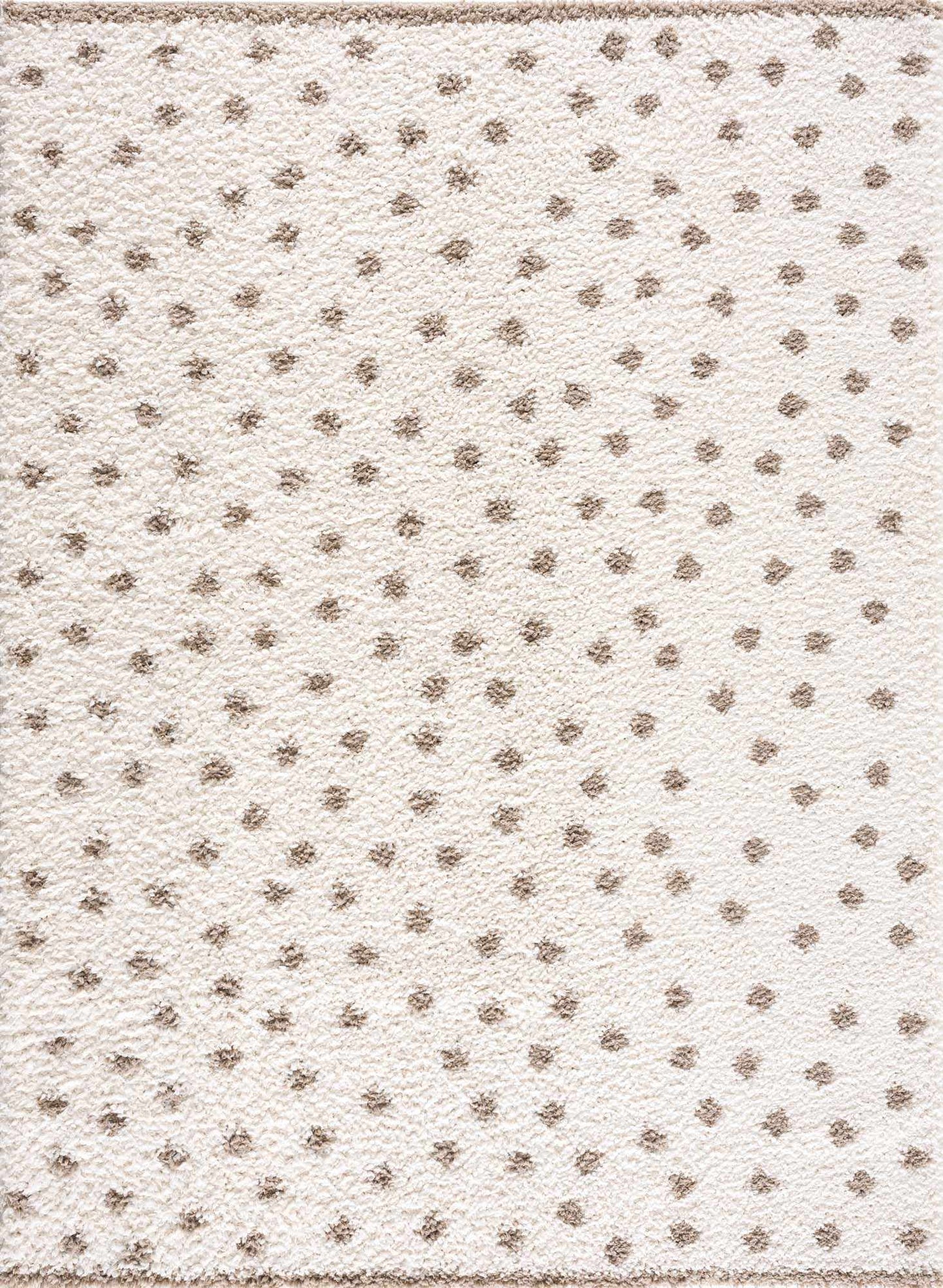 Chaia Dotted Cream & Brown Plush Rug