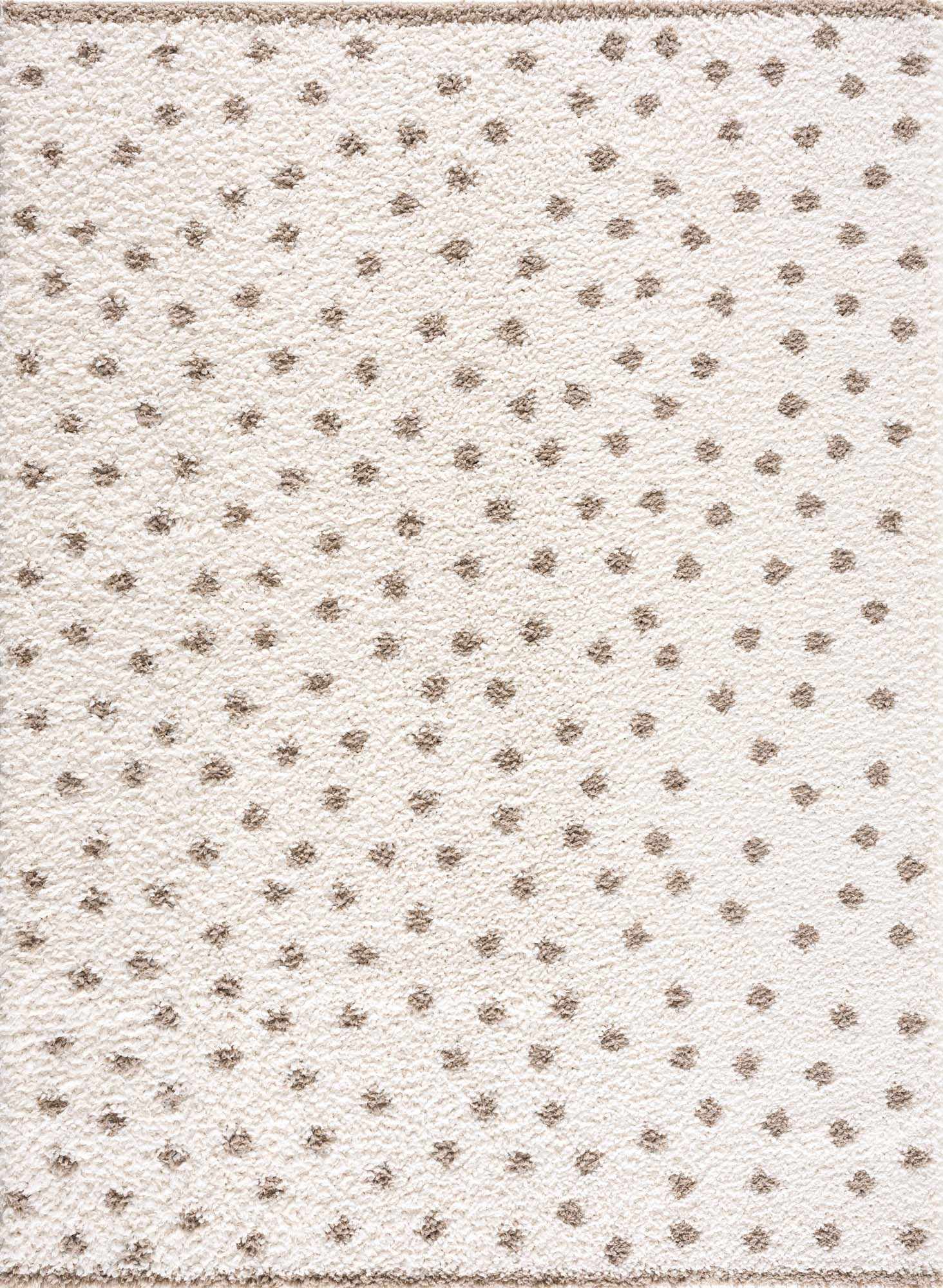 Chaia Dotted Cream & Brown Plush Rug