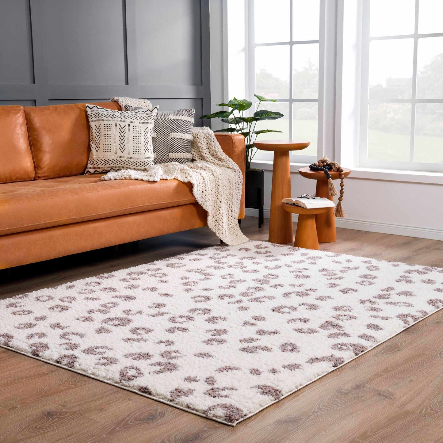 Zhen Pink & White Area Rug - Clearance