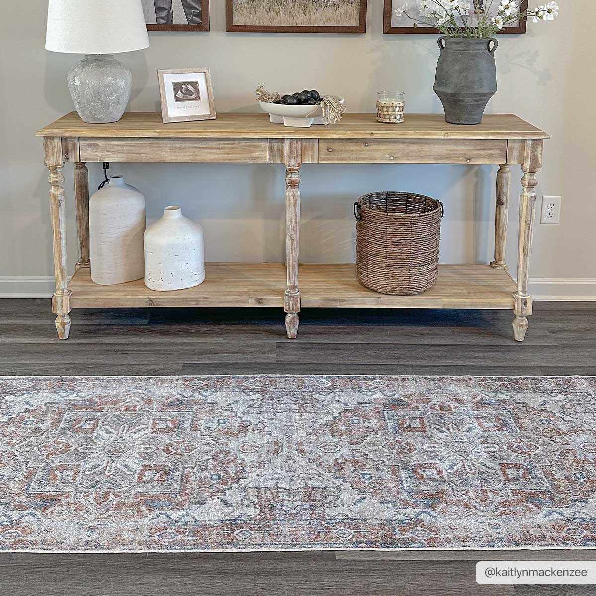 Rust Hera Washable Area Rug - Clearance