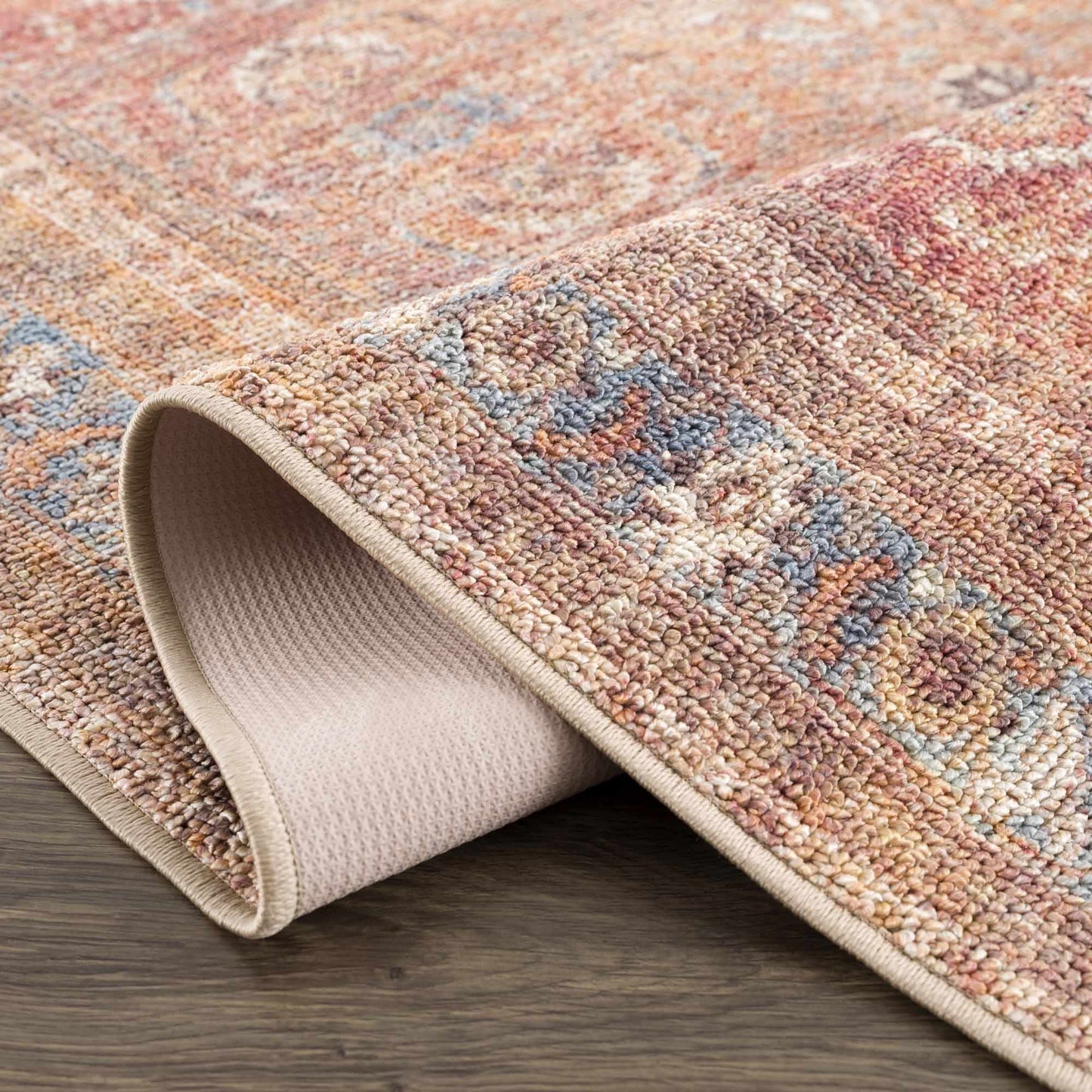 Anshu Peach Washable Area Rug - Clearance