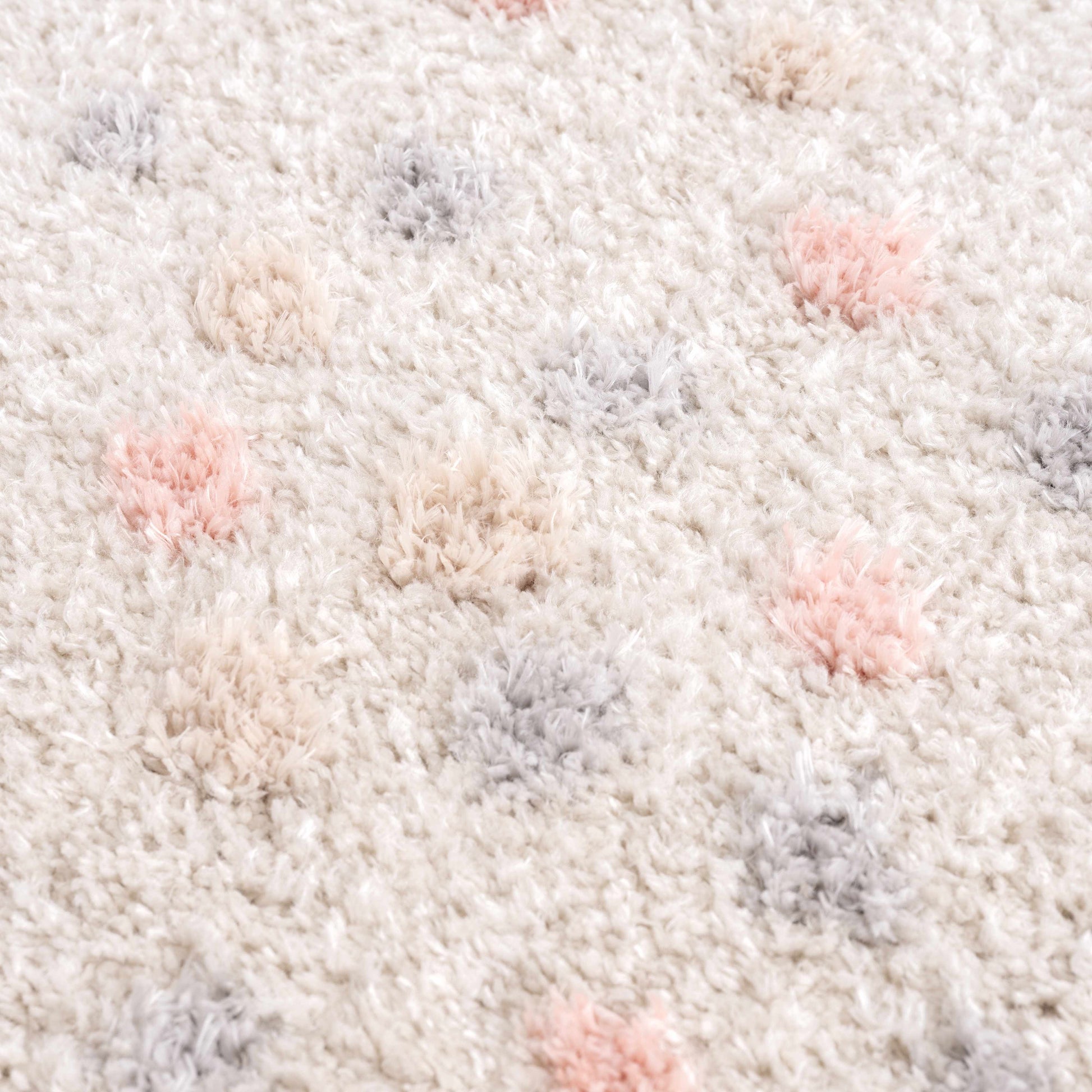 Cansu Pink & Cream Dotted Area Rug