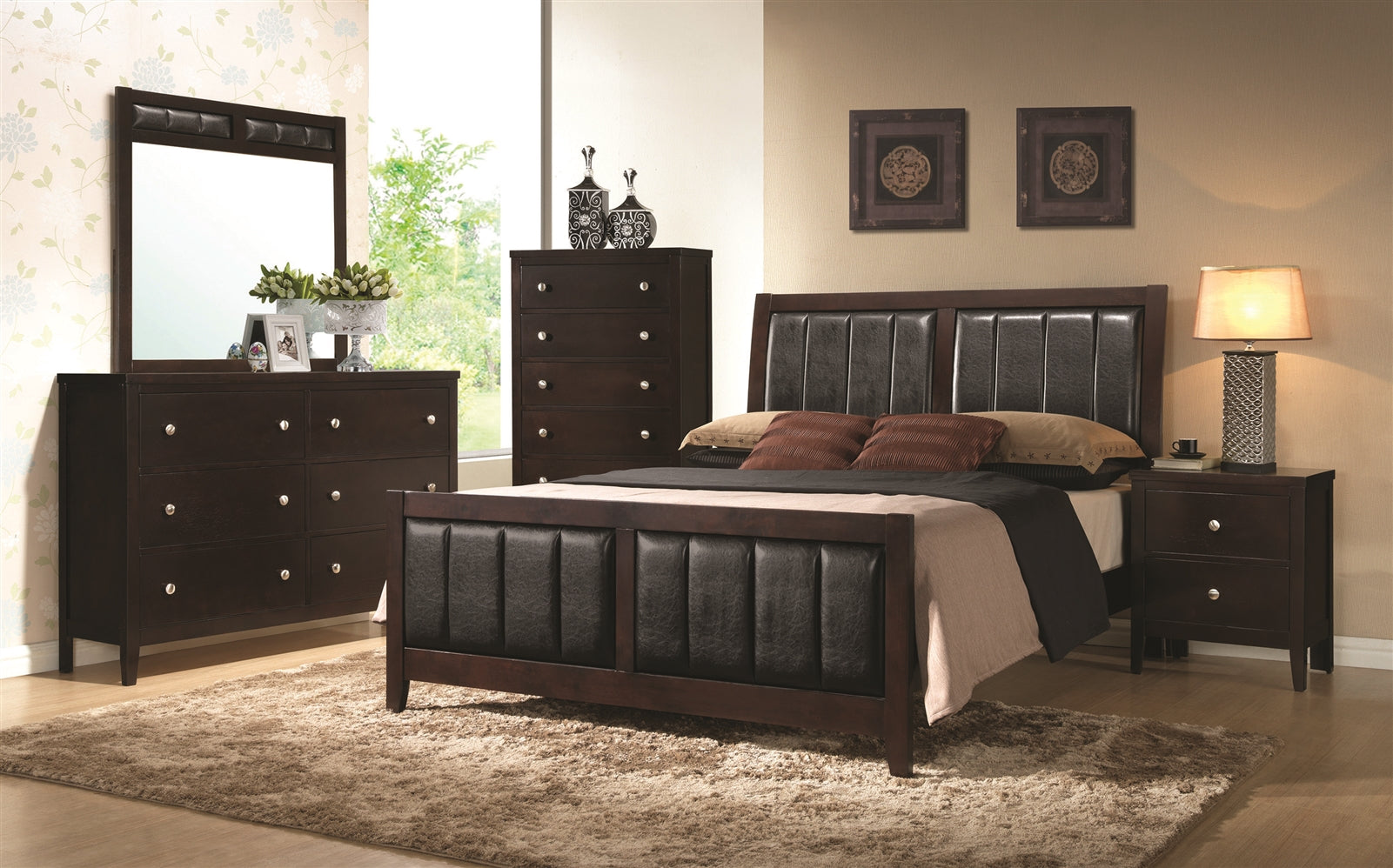 Clay Transitional Full Bedroom Set - Espresso