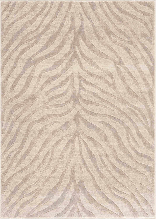 Beige Manteca Zebra Print Area Rug