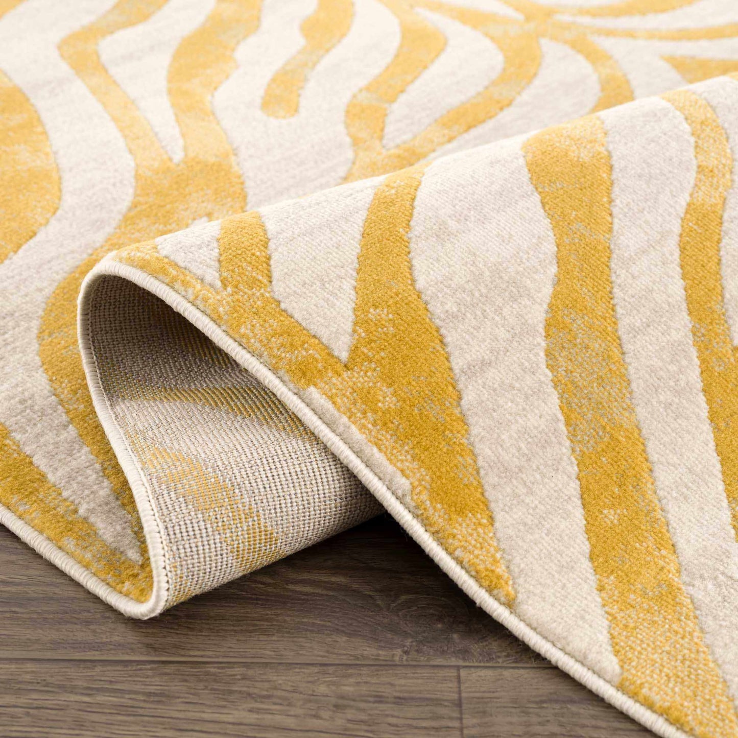 Yellow Terra Zebra Print Area Rug - Clearance