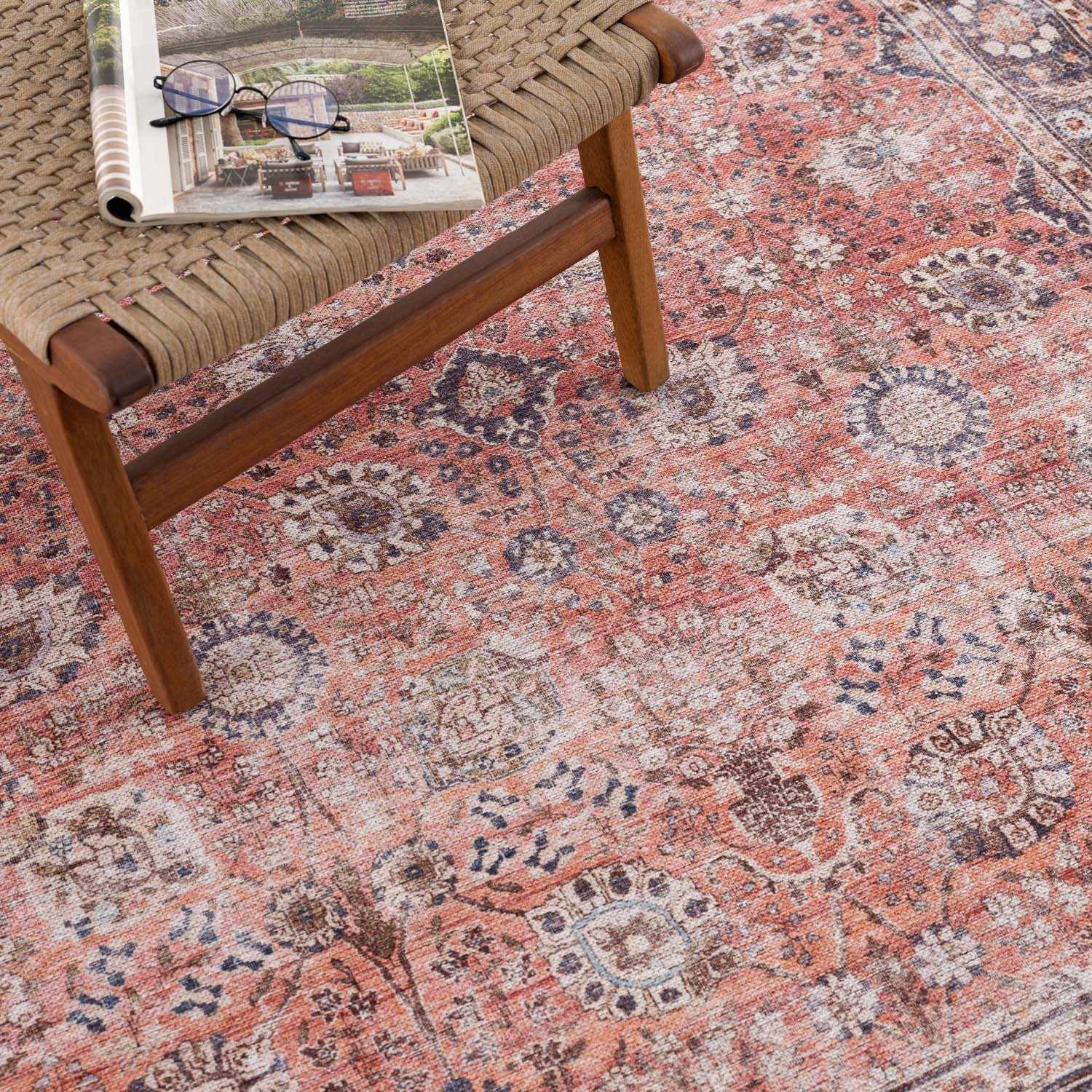 Ganyangan Red Washable Rug