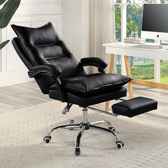 FOA Perce Contemporary Faux Leather Office Chair - Black