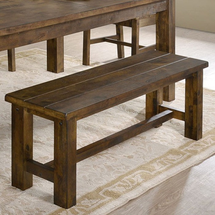 FOA Kristen Rustic Plank Inspired Design Dining Bench