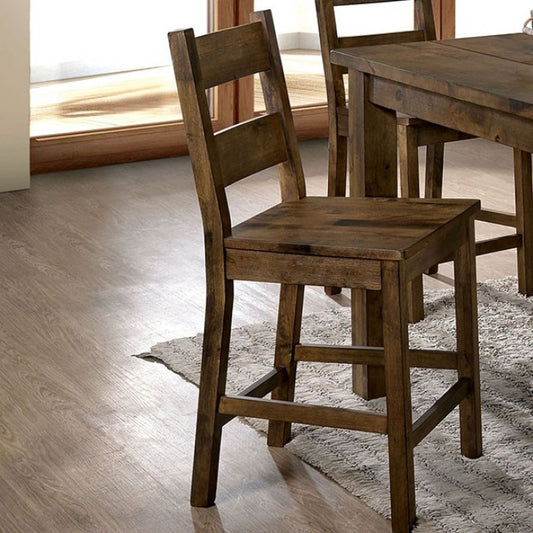 FOA Kristen Rustic Oak Counter Height Dining Chair