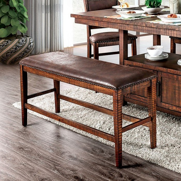 FOA Wichita Rustic Counterheight Dining Bench