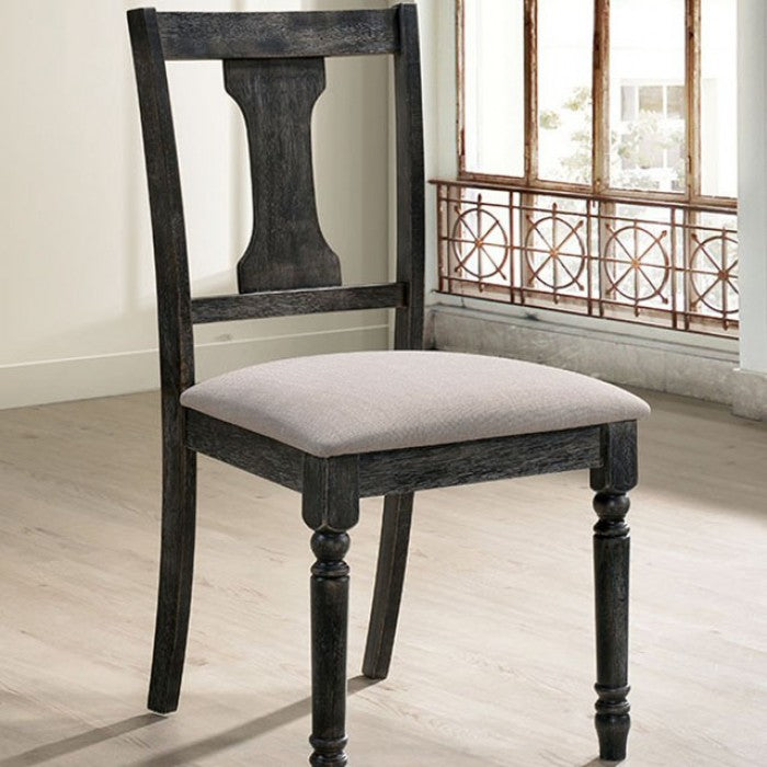 FOA Muriel Rustic Fiddle Back Style Set of 2 Dining Side Chair