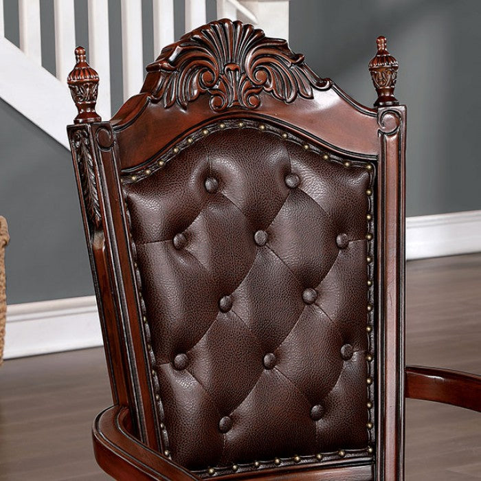 FOA Canyonville Collection Traditional Faux Wood Carved Arm Chair