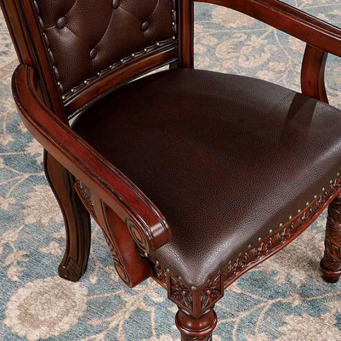 FOA Canyonville Collection Traditional Faux Wood Carved Arm Chair