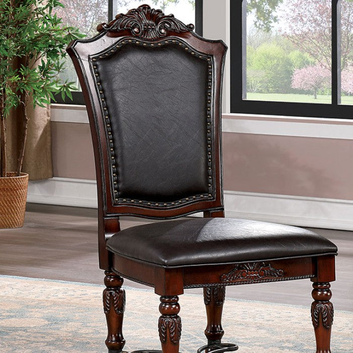 FOA Picardy Collection Traditional Faux Wood Carved Side Chair