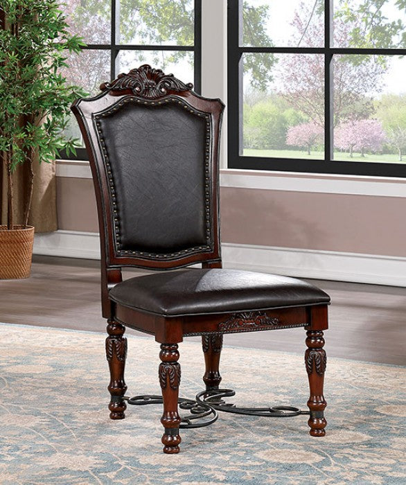 FOA Picardy Collection Traditional Faux Wood Carved Side Chair