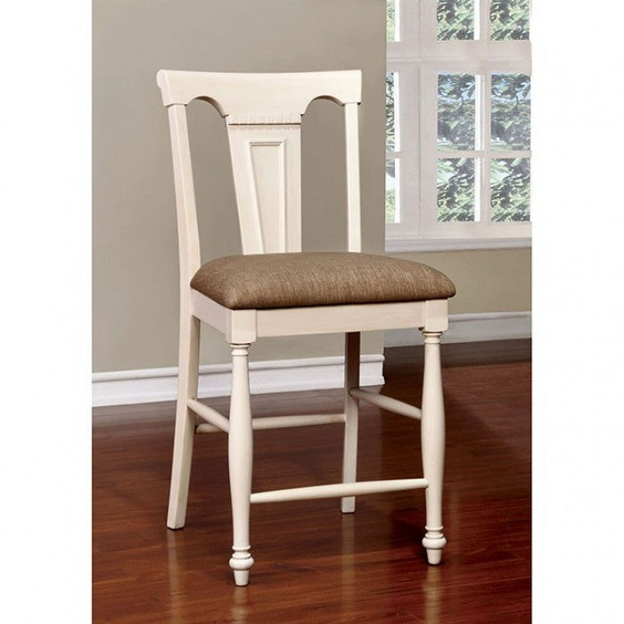 FOA Sabrina Transitional Padded Fabric Set of 2 Counter Height Dining Chair