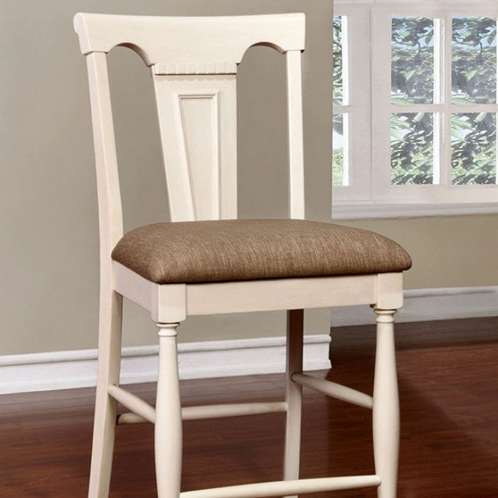 FOA Sabrina Transitional Padded Fabric Set of 2 Counter Height Dining Chair