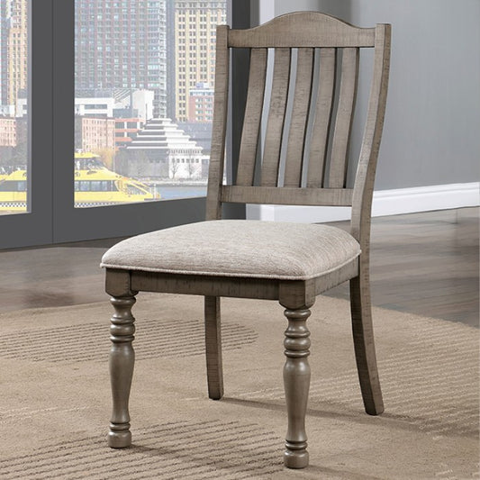 FOA Newcastle Transitional Curved Backrest Dining Side Chair - Antique Gray