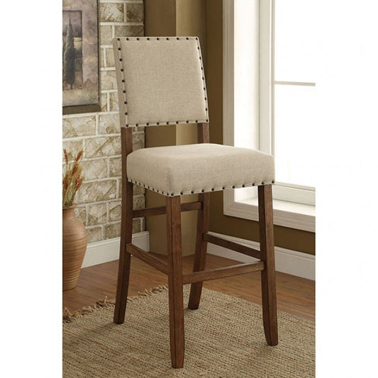 FOA Sania Rustic Oak Set of 2 Bar Chair