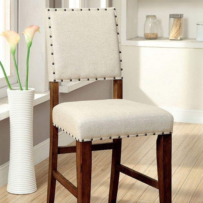 FOA Sania Rustic Oak Set of 2 Counter Height Dining Chair