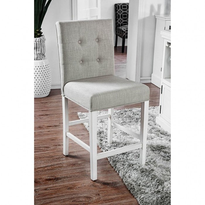 FOA Sutton Transitional Antique White Counter Height Dining Chair - Set of 2