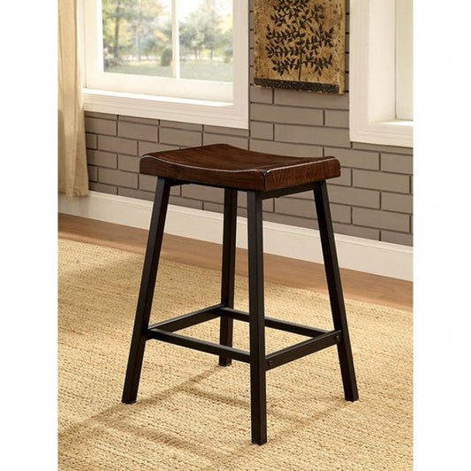 FOA Lainey Industrial Medium Weathered Oak Set of 2 Counter Height Dining Chair