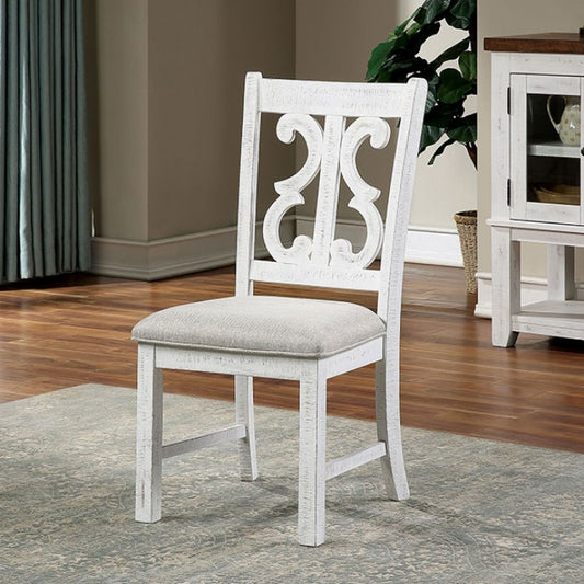 FOA Auletta Rustic Decorative Back Rest Dining Side Chair