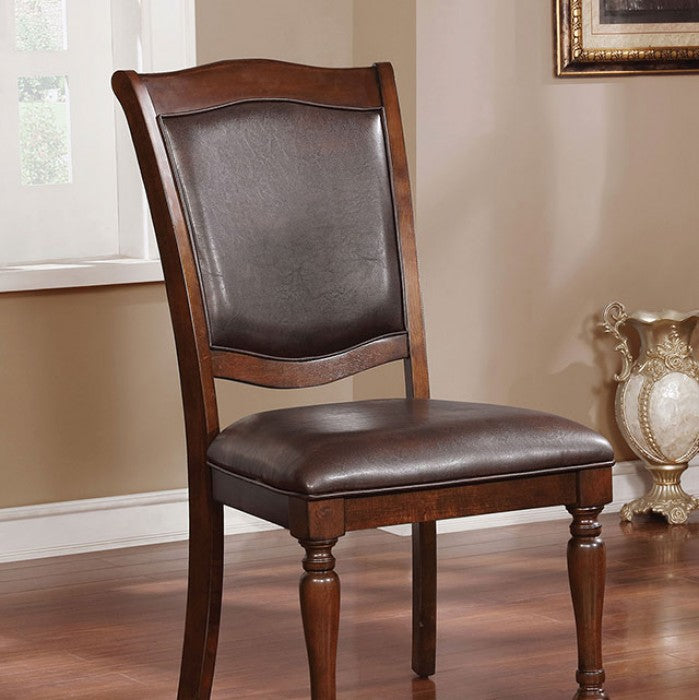 FOA Slyvana Traditional Faux Leather Dining Side Chair - Set of 2