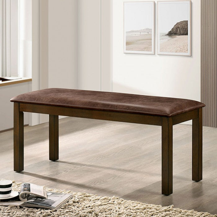 FOA Garnett Transitional Fabric-like Vinyl Dining Bench