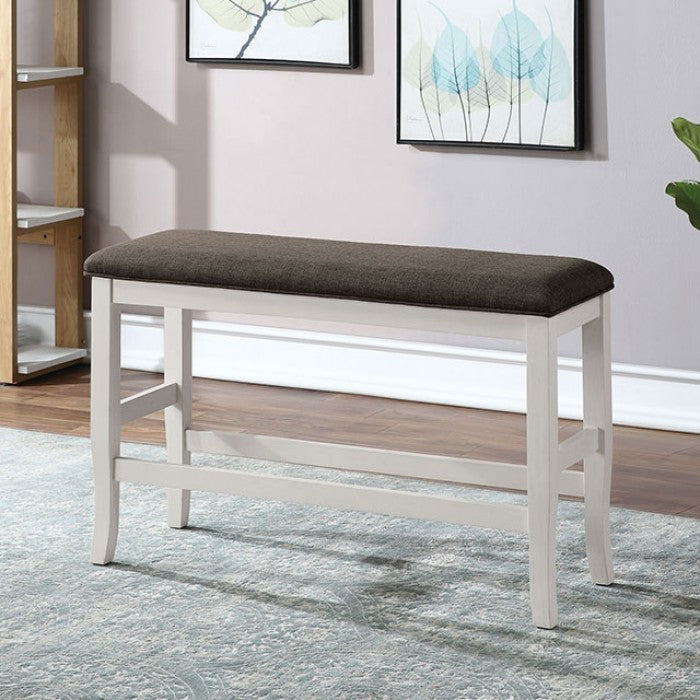 FOA Heidelberg Transitional Padded Fabric Seat Counterheight Dining Bench