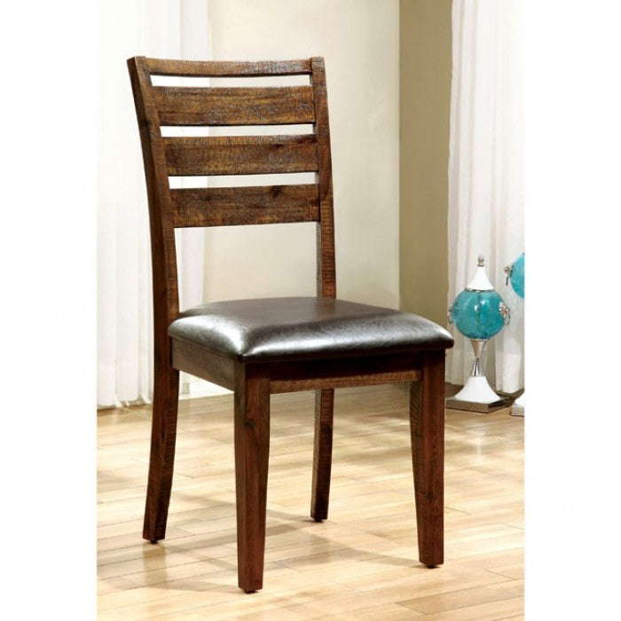 FOA Oxley Transitional Dark Oak Dining Side Chair - Set of 2