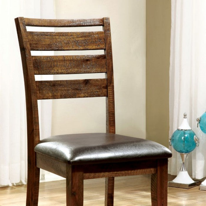 FOA Oxley Transitional Dark Oak Dining Side Chair - Set of 2