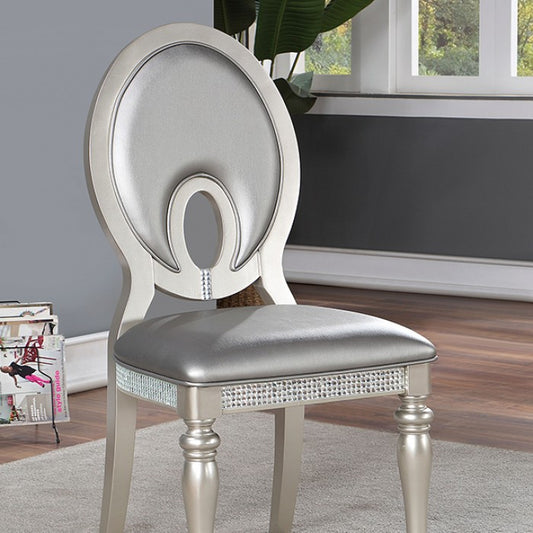 FOA Cathalina Transitional Faux Leather Side Dining Chair