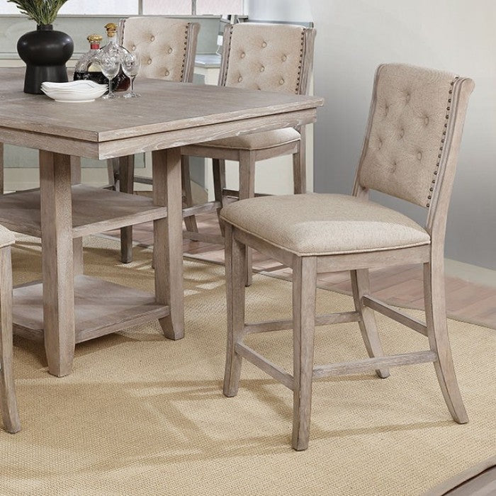 FOA Ledyard Rustic Padded Fabric Seat Counter Height Dining Chair