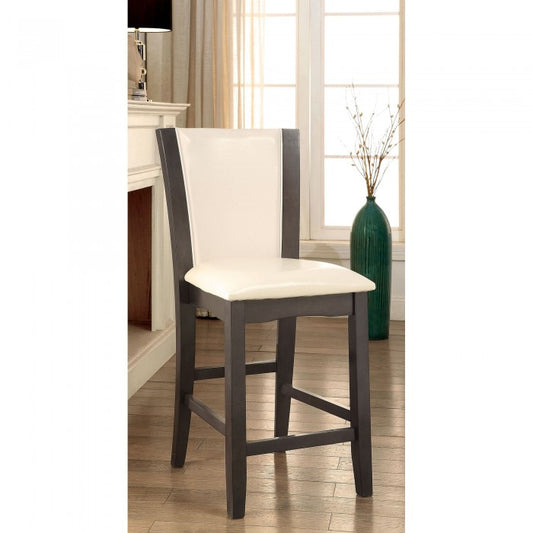 FOA Manhattan Contemporary Faux Leather Set of 2 Counter Height Dining Chair