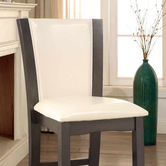 FOA Manhattan Contemporary Faux Leather Set of 2 Counter Height Dining Chair