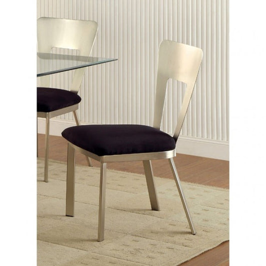 FOA Nova Contemporary Silver Dining Side Chair - Set of 2