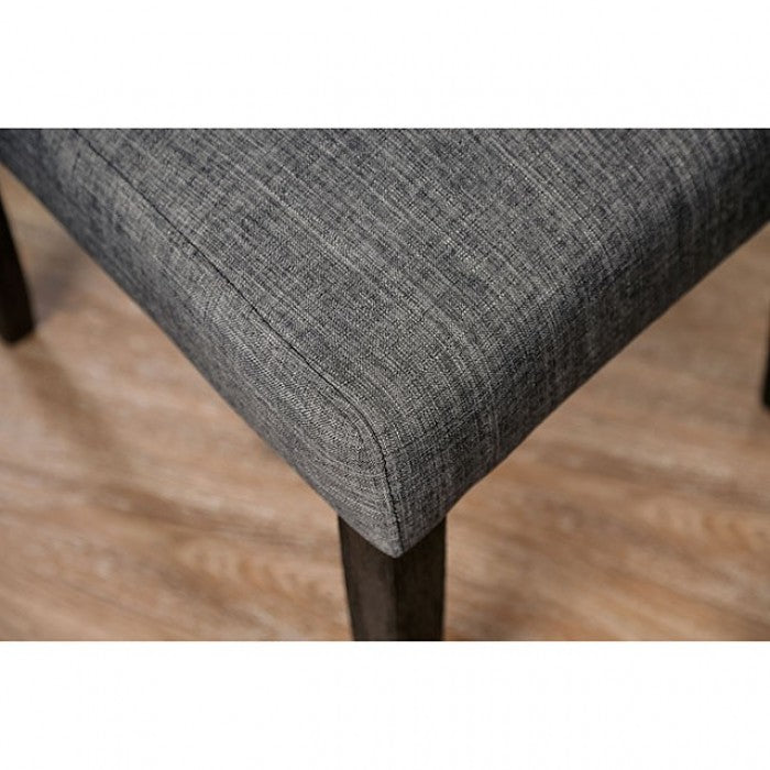 FOA Alfred Rustic Button Tufted Set of 2 Dining Side Chair - Gray