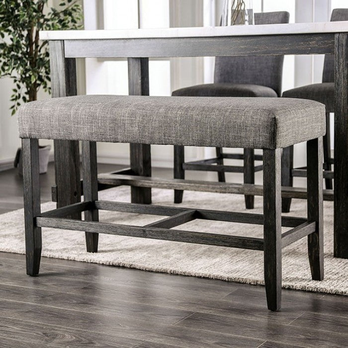 FOA Brule Rustic Gray Counterheight Dining Bench