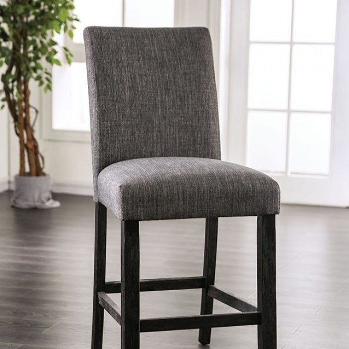 FOA Brule Rustic Gray Counter Height Dining Chair - Set of 2