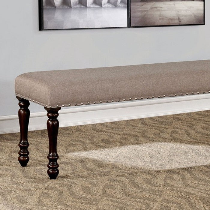 FOA Hilma Transitional Nailhead Trim Dining Bench