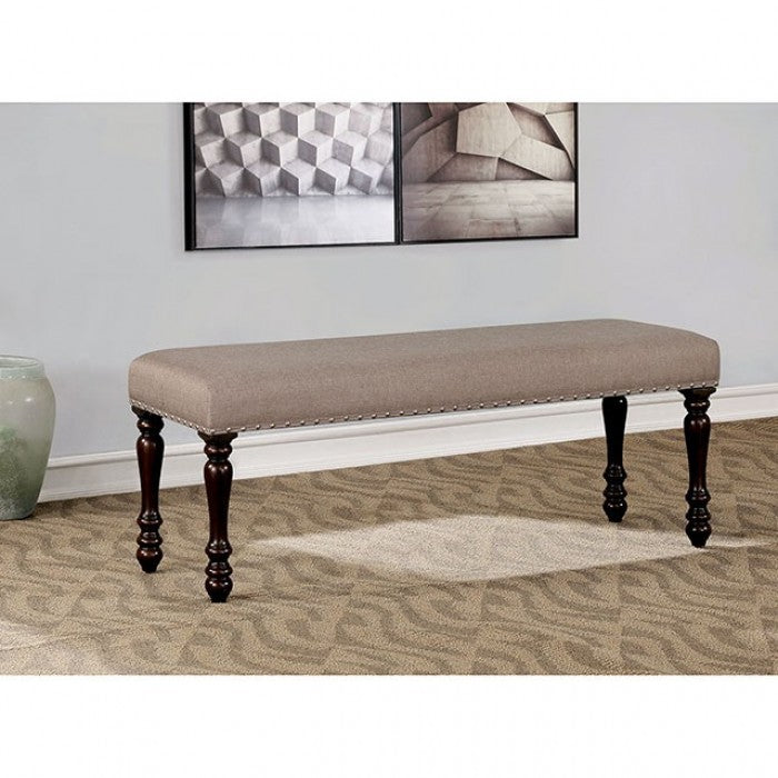 FOA Hilma Transitional Nailhead Trim Dining Bench