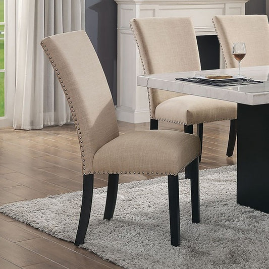 FOA Kian Transitional Padded Seat Set of 2 Dining Side Chair - Beige