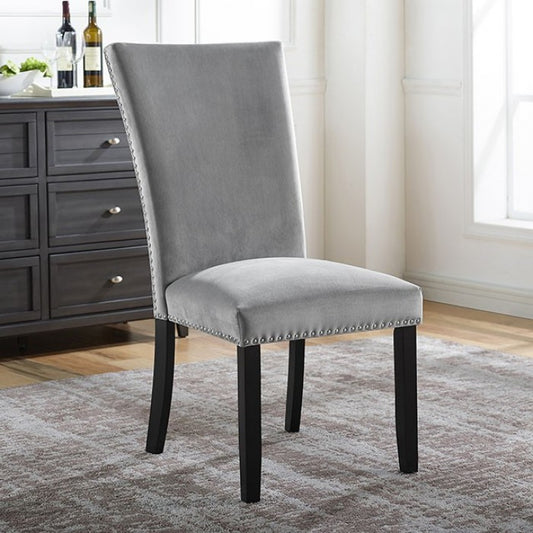 FOA Kian Transitional Padded Seat Set of 2 Dining Side Chair - Gray