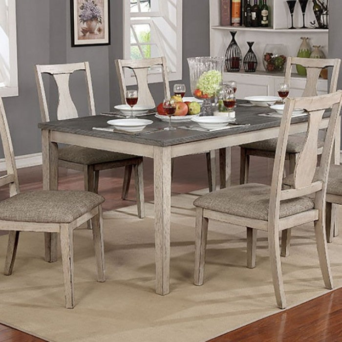 FOA Ann Rustic Two-tone Design 7-Piece Dining Set