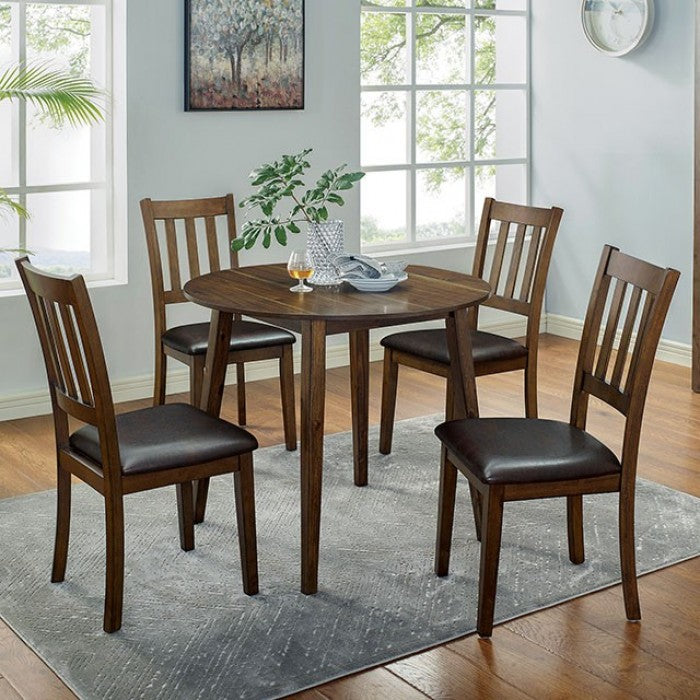 FOA Blackwood Transitional Round 5-Piece Dining Set