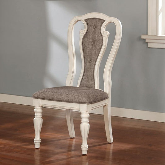 FOA Leslie Traditional Button Tufted Dining Side Chair - Set of 2