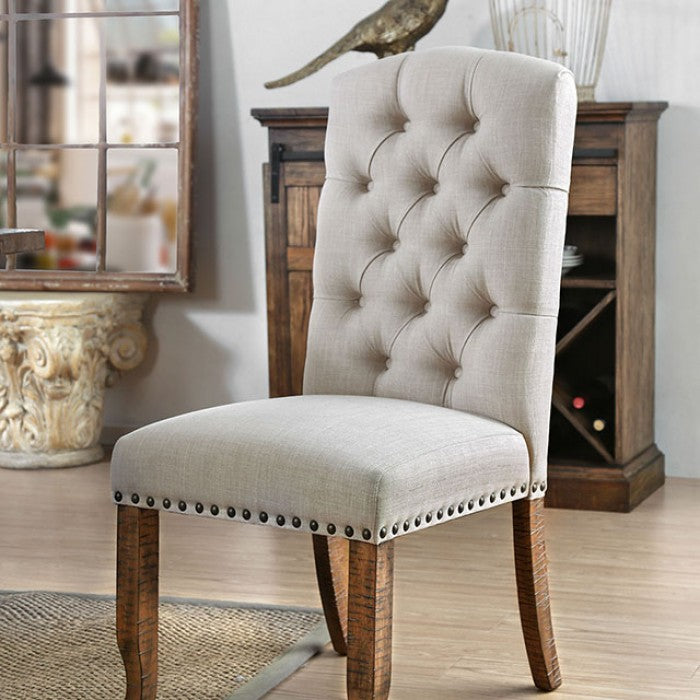 FOA Gianna Rustic Style Set of 2 Dining Side Chair