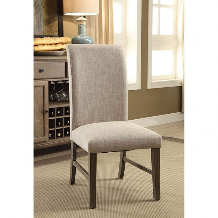 FOA Siobhan Transitional Rustic Oak Dining Side Chair - Set of 2